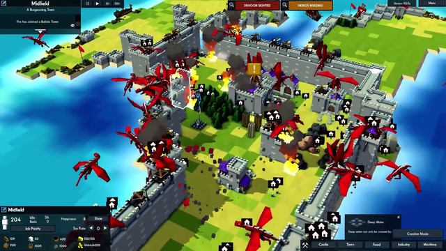 DRAGON AND VIKING ATTACK! NEW CREATIVE MODE - Kingdoms And Castles Gameplay