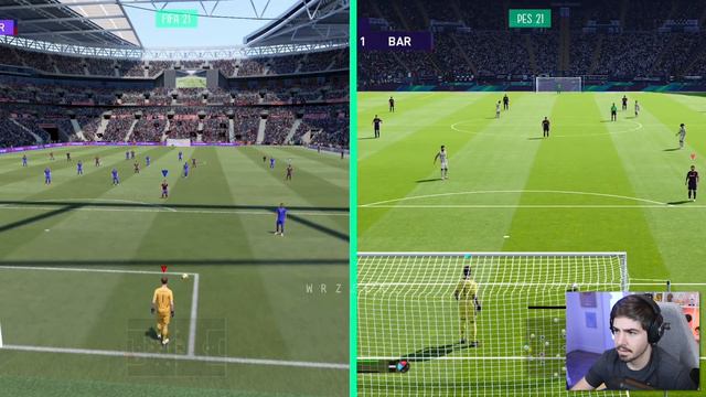 FIFA 21 VS PES 21! QUAL TEM GRÁFICOS MELHORES?