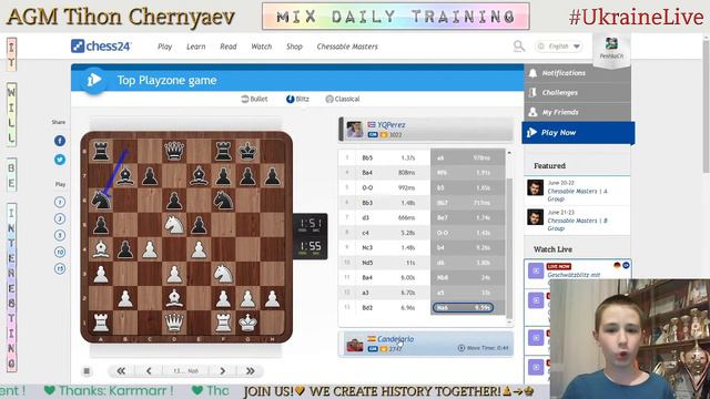 NEW FORMAT! Chess Prodigy Tykhon. Mix Daily Training. GO To GM! LiveStream. 19/06/2020