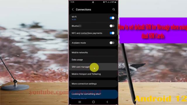 Samsung Galaxy S22 : How To Set Default SIM For Message When Using Dual SIM Cards