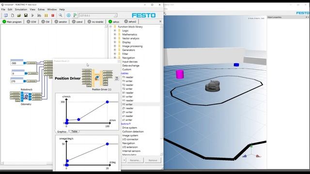 RobotinoSIM: Position Driver/Перемещение по позициям