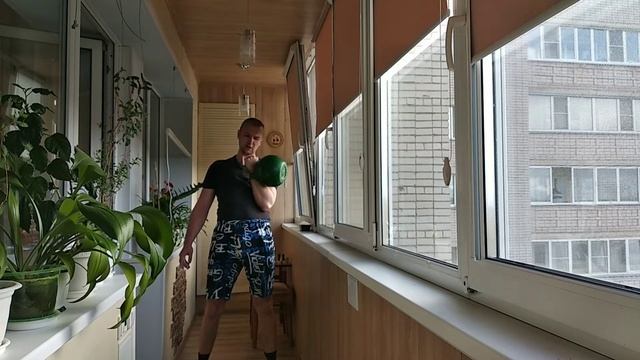 Бицепс+Жим с гирей