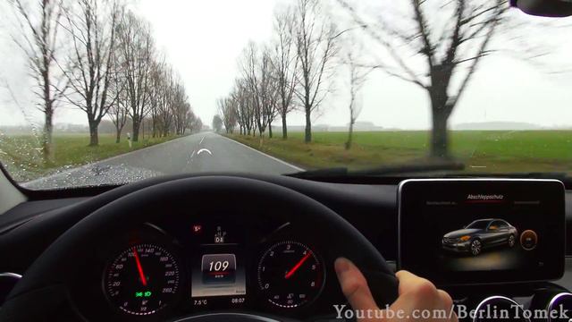 Mercedes C220 W205 Diesel 0-150 km/h Acceleration Driver View Beschleunigung Onboard CDI 2014