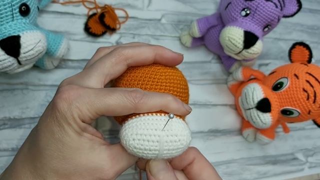 МК Радужный Тигрёнок Часть вторая Голова Оформление Crochet Tiger. Head