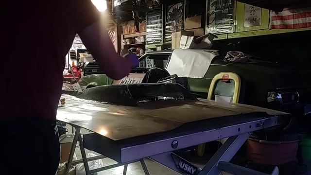 Part 2 GODZILLA Boss 429 Hood Scoop Installed Budget  Race Hood, Cheap & Light 72 Ford  GRAN TORINO