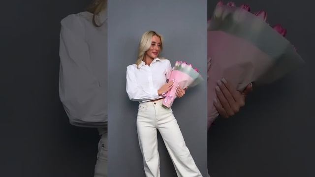 Букет из 25 нежно розовых тюльпанов (Мемфис ) в оформлении