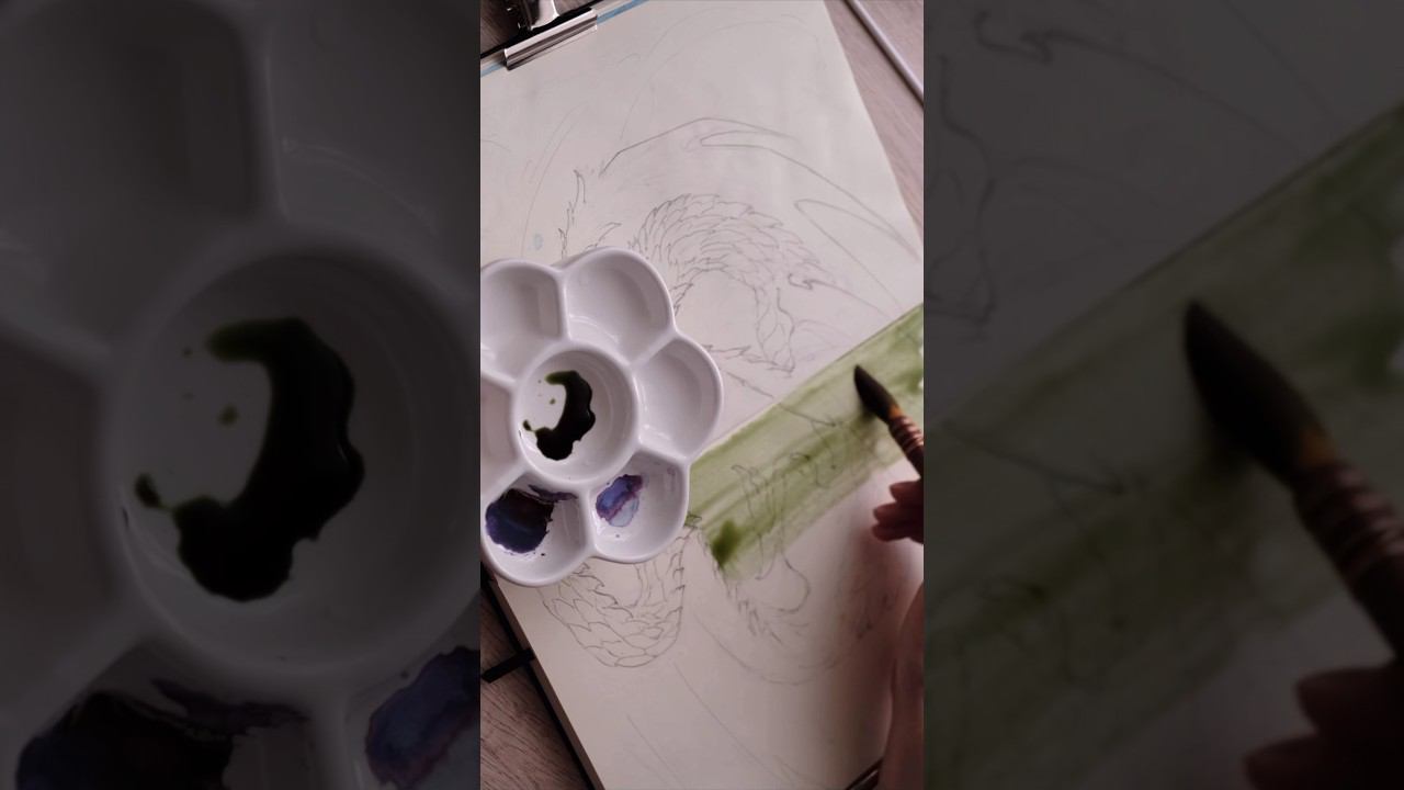 Полное видео смотрите на моем Boosty!Ссылка в комментариях #shorts #art #художник #рисунок #акварель