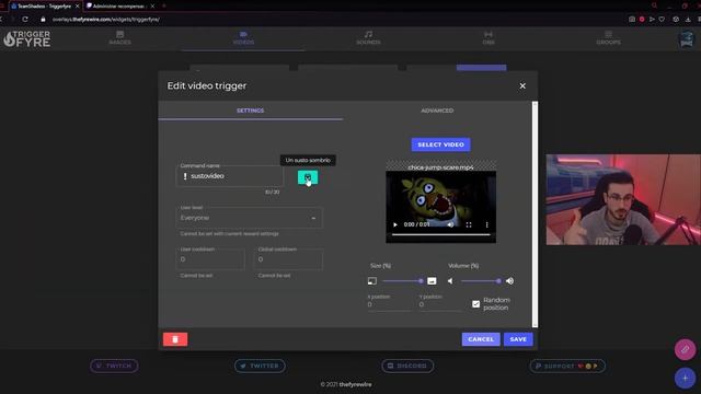 TRIGGERFYRE - PUNTOS DE CANAL Y COMANDOS | OBS Y STREAMLABS | Shadow | Team Shades