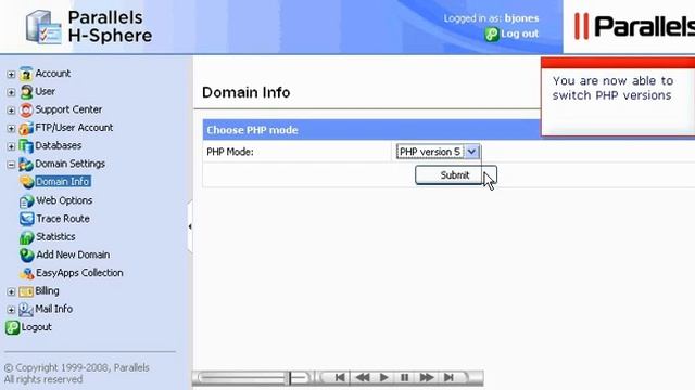 Switching PHP Version In Hsphere
