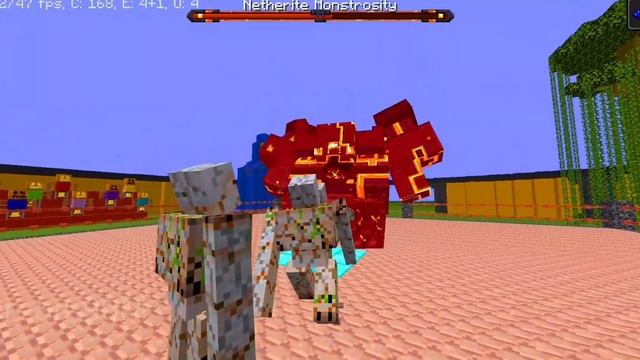 100 All Mobs Minecraft VS Netherite Monstrosity (L_Ender 's Cataclysm)
