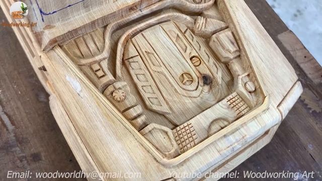 Wood Carving - Mercedes-Benz G500 4x4² - Woodworking Art