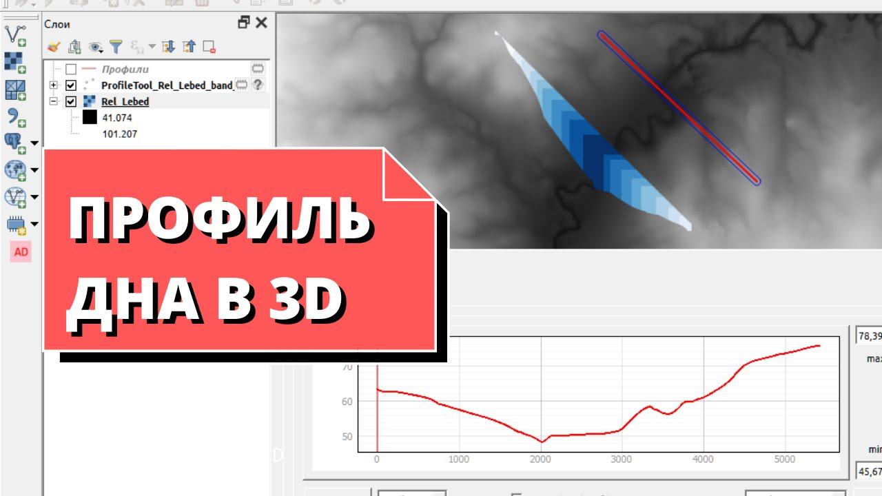 Как построить профиль дна в 3D