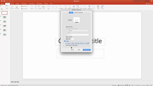 How To Add Or Remove PowerPoint Footer For Mac | Microsoft Office For MacOS