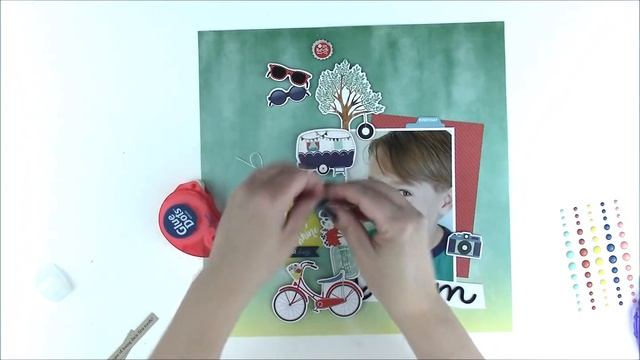 Scrapbooking Process Video #67: A Page With Chipboard Stickers