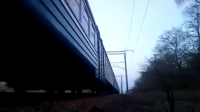 Электропоезд ЭР9Т-691 с Минска (запись с фронтальной камеры)