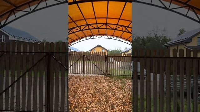 Навес на две машины из поликарбоната от мастерской Спецкаркас | Навесы из поликарбоната Спецкаркас