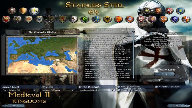 CRUSADERS VS CALIPHATE - EP1 - Let's Play Total War - Stainless Steel - Multiplayer Hotseat