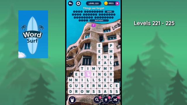 Word Surf Levels 221, 222, 223, 224, 225 Gameplay || Answers || Solutions