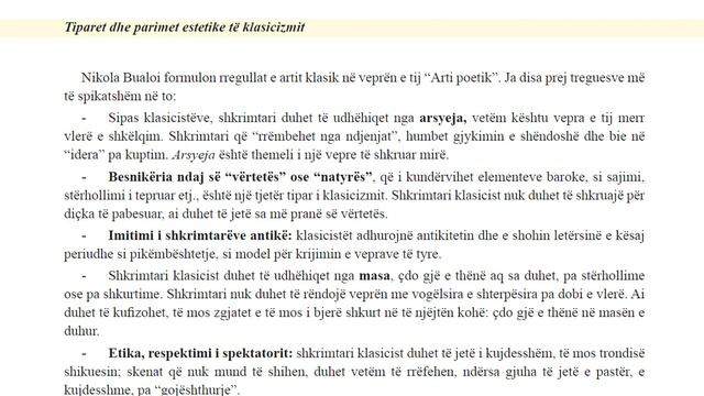 Letersia 10 Filara Mesimi 11 1 Klasicizmi, Tiparet Estetike Dhe Përfaqësuesit Kryesorë
