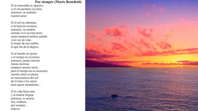 Por Siempre L Mario Benedetti L Dulce Poema De Amor