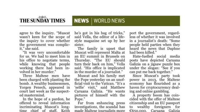 Muscat Redikolat Fis-Sunday Times Ta’ Londra