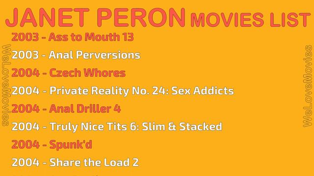 JANET PERON MOVIES LIST