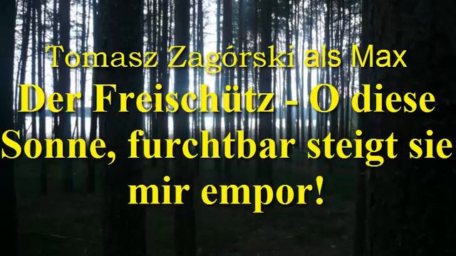 Tomasz Zagorski Als Max. Der Freischütz - O Diese Sonne, Furchtbar Steigt Sie Mir Empor!