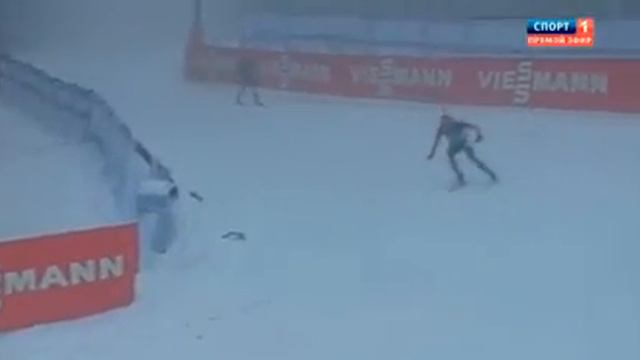 Финиш Антона Шипулина. Оберхоф. Эстафета 2015. Мужчины.