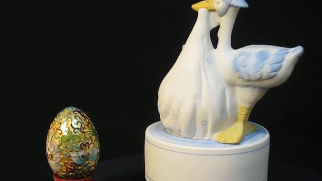 Stork And Baby Kitten Music Box Series