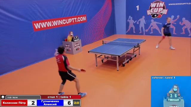 Колесник Пётр 2-3 Гутниченко Алексей Турнир Восток 1  WINCUP 19.11.21 Прямая трансляция Зал 1