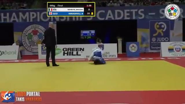 Word Judo Championship Cadets Sarajevo 2015 Final -66kg ESPOSITO G. (ITA) Vs. NINIASHVILI (GEO)