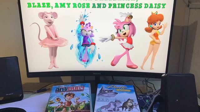 Angelina Ballerina, Blaze, Amy Rose And Princess Daisy 💚💜💛❤️🖤