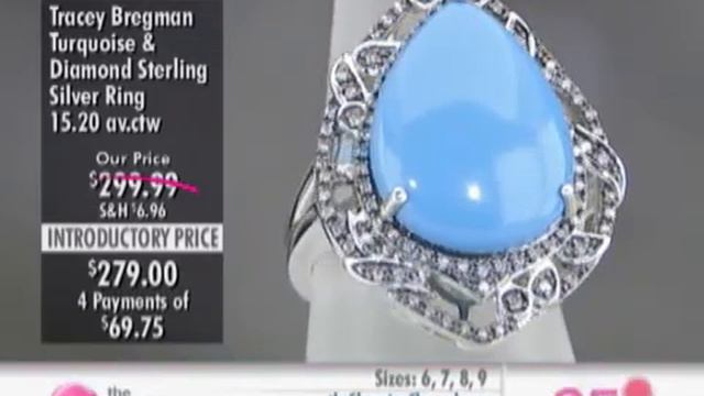 Tracey Bregman Turquoise & Diamond Sterling Silver Ring At The Shopping Channel 459588