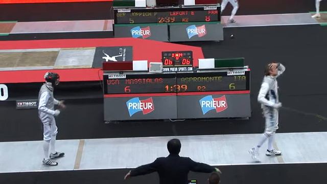 20100129 Mf Gp Paris 32 Red MASSIALAS Alexander USA 14 Vs ASPROMONTE Valerio ITA 11 Sd No