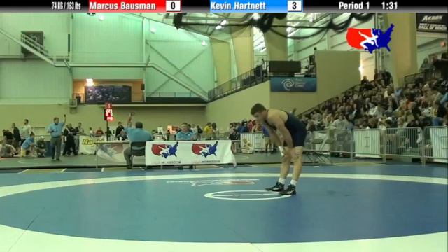University Nat`ls FS  74 KG / 163 Lbs: Marcus Bausman Vs. Kevin Hartnett