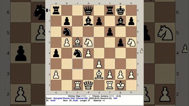 Zimina, Olga Vs Chaves, Jussara | Chess Olympiad Women 2022, Chennai India