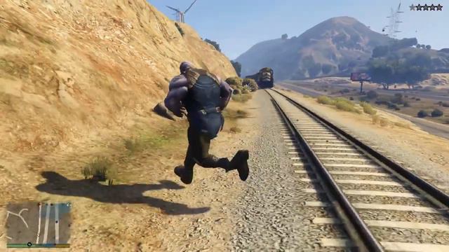New THANOS DESTROYS TRAIN W  INFINITY   GTA 5 Mods