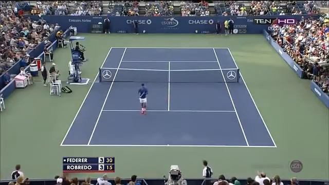 US Open 2013  R4   Set 1 Highlights   Roger Federer Vs Tommy Robredo
