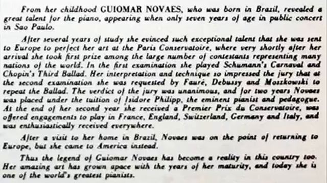 Chopin / Guiomar Novaes, 1950s:  Grande Valse Brillante In A Flat Major Op. 34 No.1