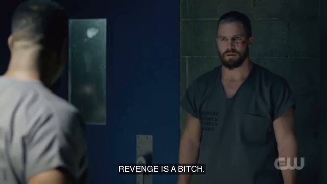 Arrow [7x1] Oliver Prison Fight In Cafeteria