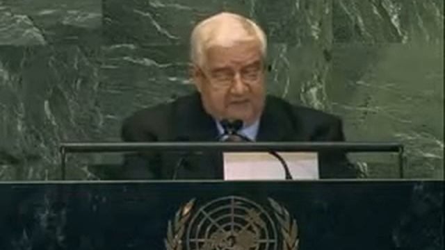 Syrian Foreign Minister, Walid Al-Muallem Gives A Speech To The UN 10,01,2012
