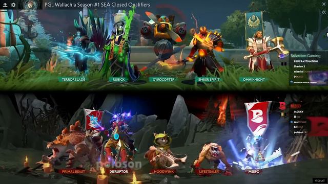 EMO LAST PICK MEEPO !! BLEED ESPORTS Vs SALVATION GAMING - PGL WALLACHIA S1 SEA DOTA 2