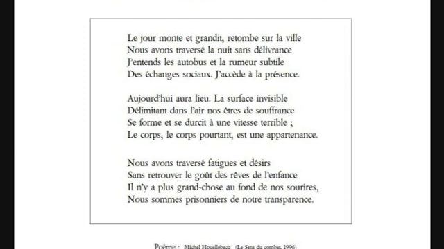 Le Jour Monte Et Grandit, Retombe Sur La Ville (Poésie De Michel Houellebecq)