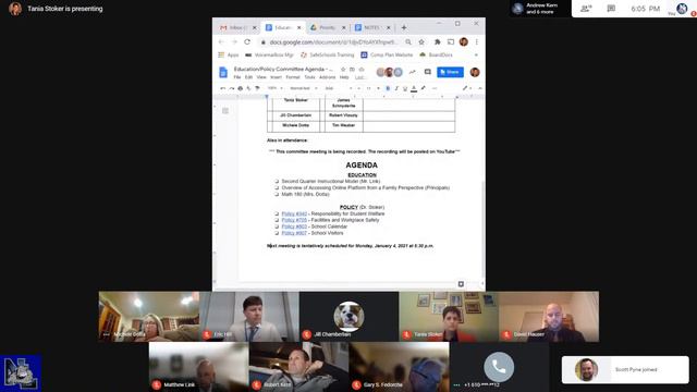 NLSD Edu/Policy And Community Relations Committee  - Nov 2, 2020