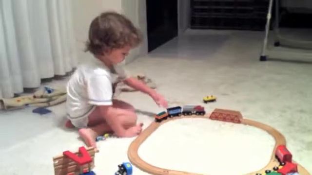 Elliot With His Thomas Trains In Anaheim Hills