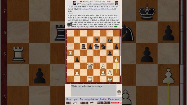 American Cup 2023, Saint Louis, USA - Round: 2.2 || Levon Aronian Vs Fabiano Caruana - Mar 21, 2023