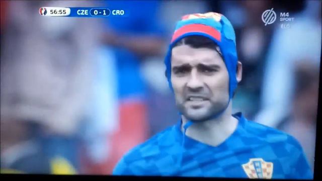 Corluka Wearing Water Polo Cap (Czech Republic-Croatia, Euro 2016)