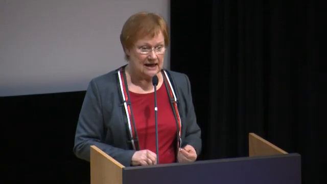 President Of Finland Tarja Halonen At Helsinki Process +10 Conference