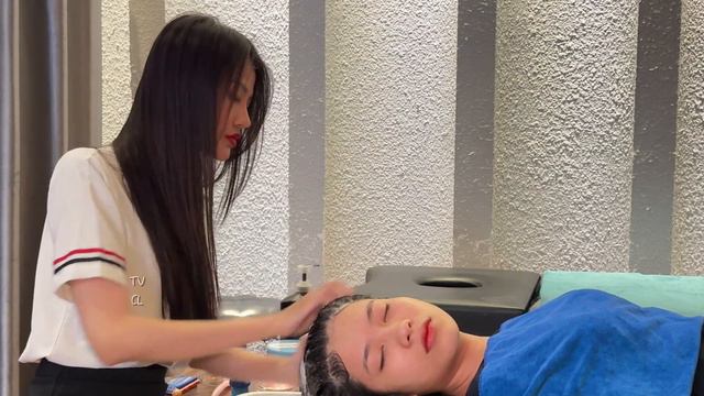 S-32B. 베트남 이발소의 릴렉스 헤어 워시 + 등 마사지🥰 호치민 아문이발소
