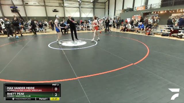 132 Lbs Champ. Round 2 - Max Vander Meide, McMinnville High School Wrestling Vs Rhett Peak, Cowboy